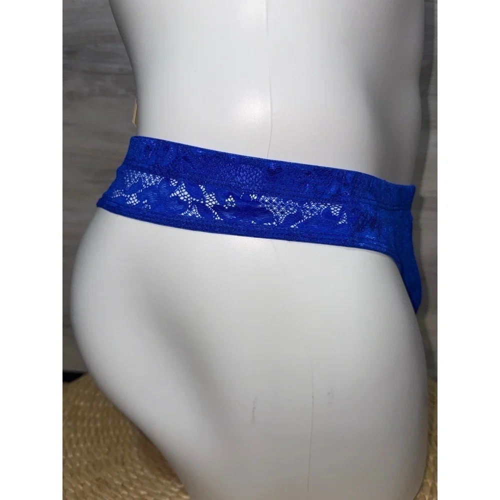 Cosabella Never Say Never Men's Classic G-String Lace Thong Cobalt Blue NWT XL